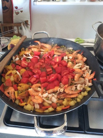 Preparacion de la Paella
